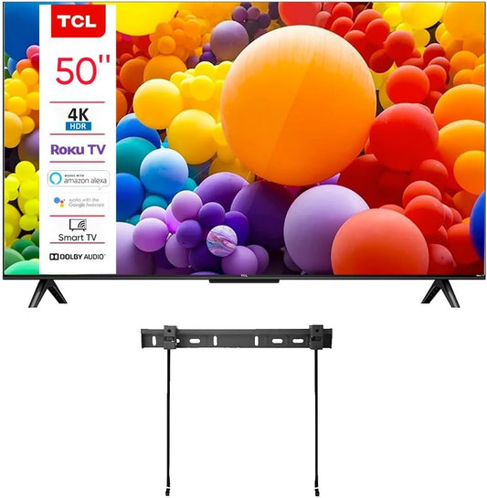 TCL 50S4 50-Inch 4K R0ku TV with Wall Mount, Renewed