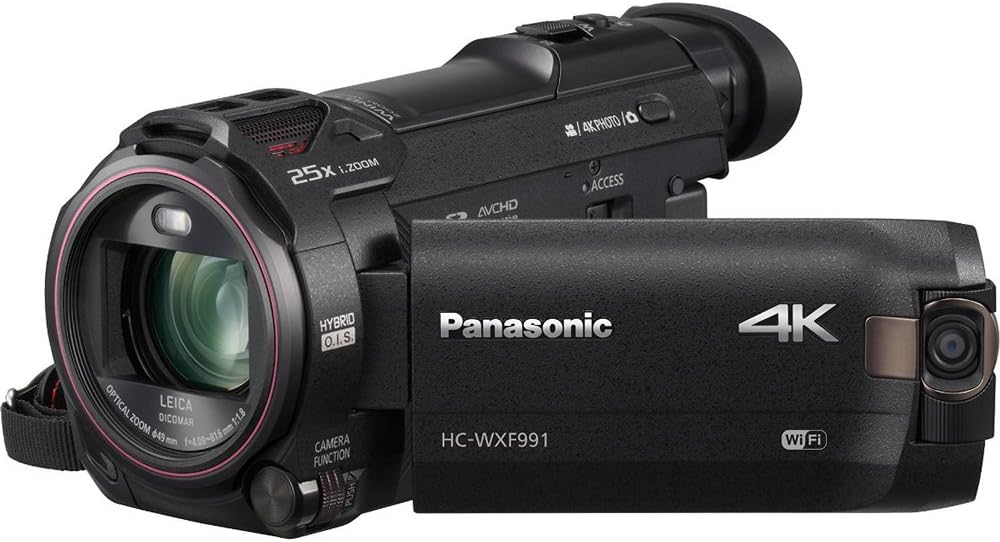 Panasonic E1PNHCWXF991K 4K Camcorder Bundle, Wi-Fi, 32GB Card, Tripod