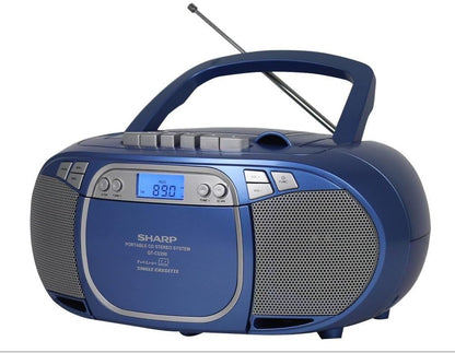 Sharp QT-CD290(BL) Portable Boombox - CD, MP3, Cassette, AM/FM Radio