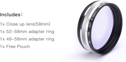 NiSi 58mm Macro Close-Up Lens Kit +5 Diopters