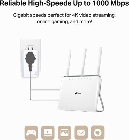 TP-Link AV1000 Powerline Ethernet Adapter Kit (Renewed)