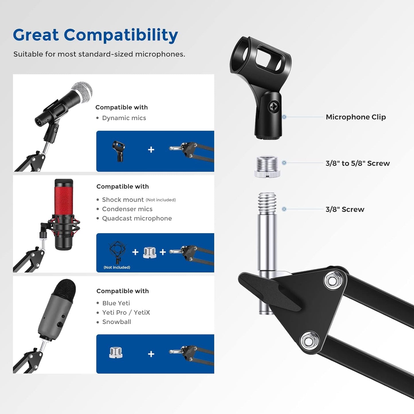 Neewer 40063970 Suspension Boom Scissor Mic Arm Stand