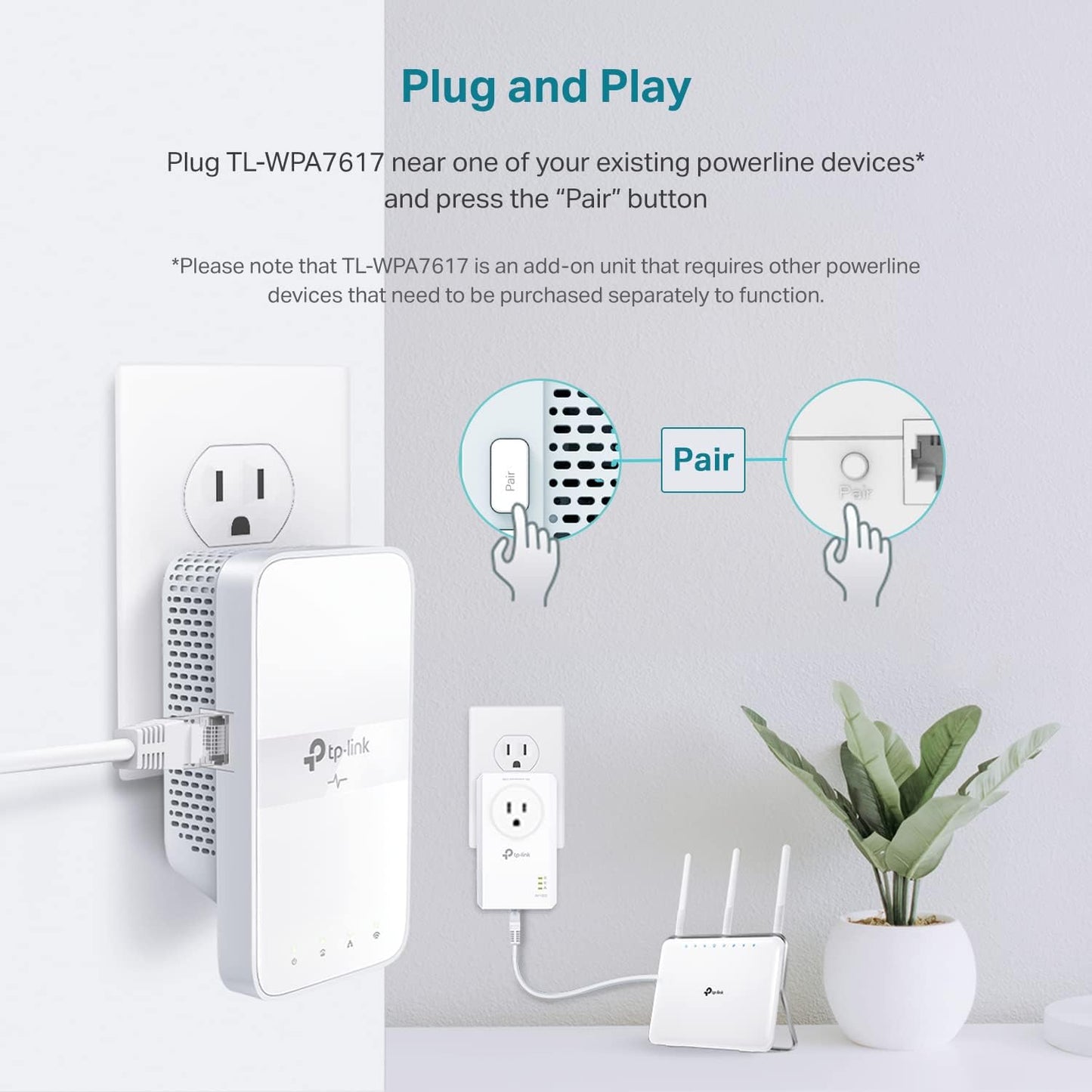 TP-Link TL-WPA7617 AV1000 Powerline AC1200 WiFi Extender