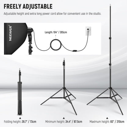 Neewer NK200 700W Equivalent Softbox Lighting Kit