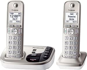 Panasonic KXTGD222N Dect 6.0 2-Handset Cordless Phone