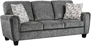Lexicon Duncan Chenille Upholstered Dark Gray Sofa