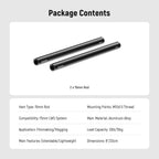 Neewer 10104675 15mm Rods - 8-inch Extension - 2-Pack