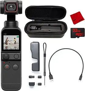 DJI Pocket 2 Gimbal Camera Bundle - 4K, 3-Axis, 32GB MicroSD