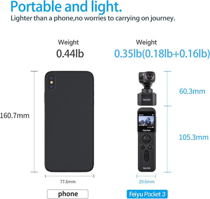 FeiyuTech Pocket 3 4K Gimbal Camera Remote Combo