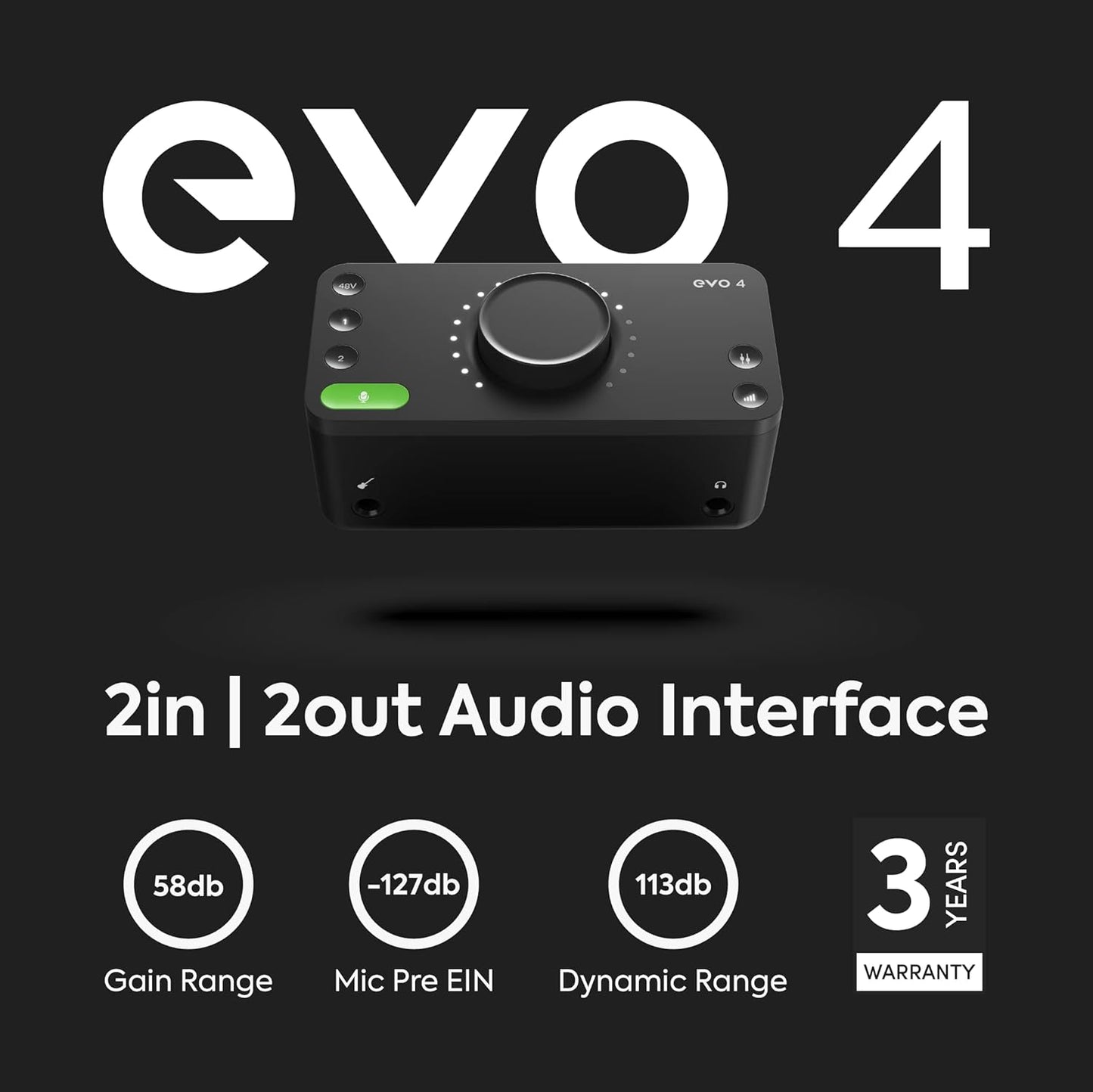 Audient EVO4 USB Audio Interface Recording Studio