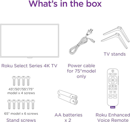 Roku 50R4A5R Smart TV: 50-Inch 4K HDR RokuTV Select Series