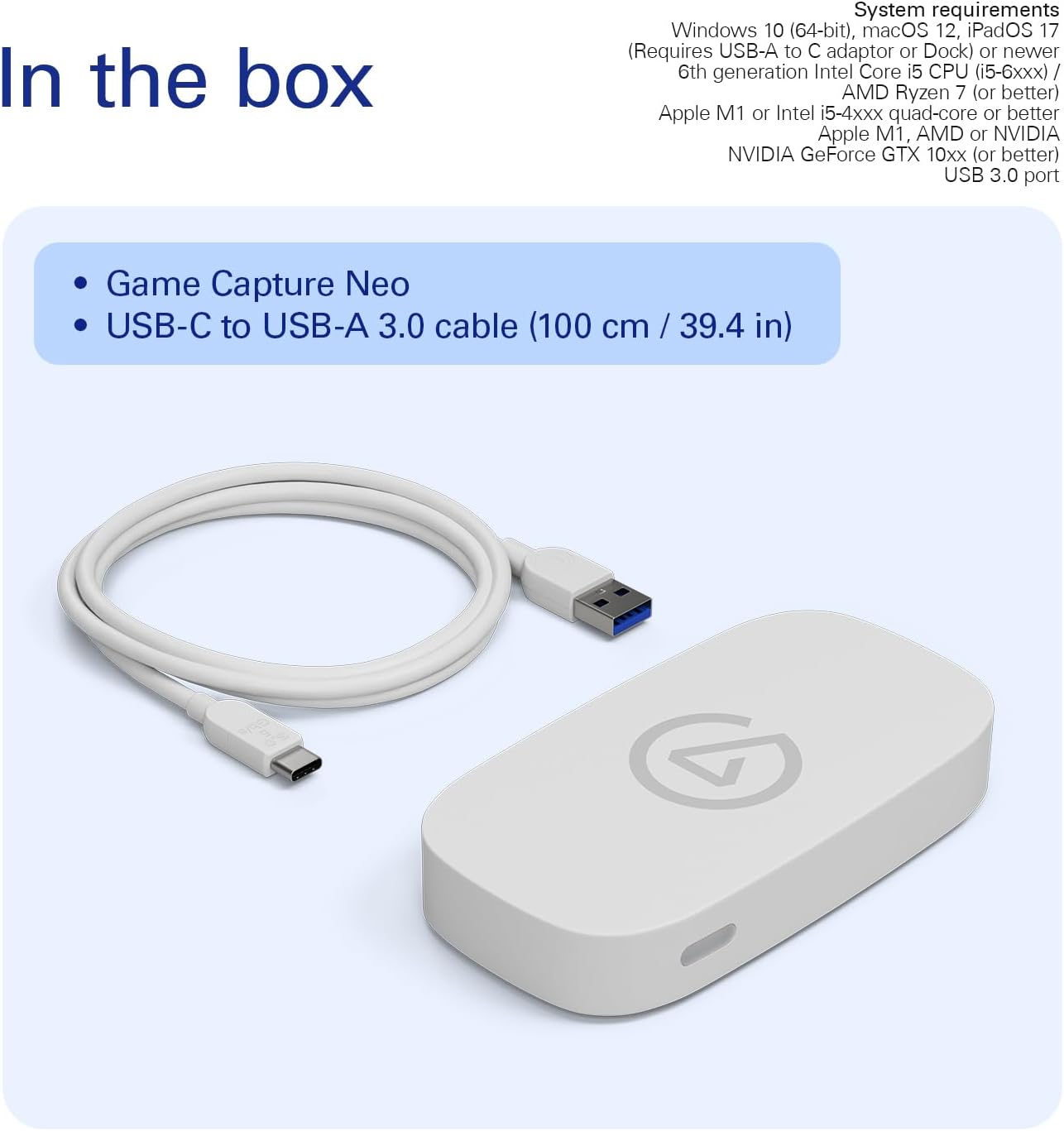Elgato 20GBI9901 Game Capture Neo 4K60 HDR Passthrough