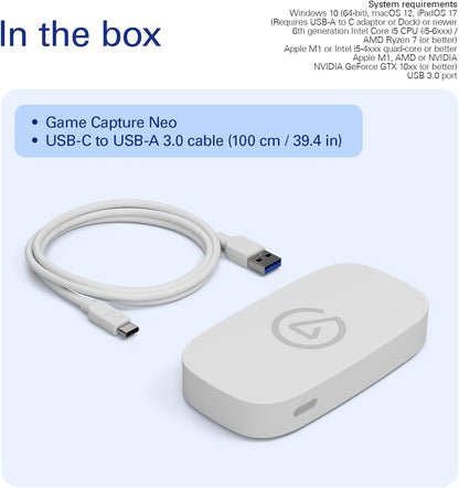 Elgato 20GBI9901 Game Capture Neo 4K60 HDR Passthrough