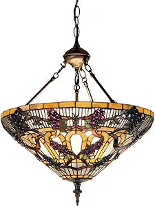 Misc Wide Jeweled Grape Inverted Pendant Light