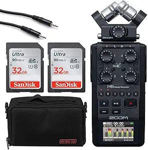 Zoom H6 All Black Recorder Bundle + Accessories