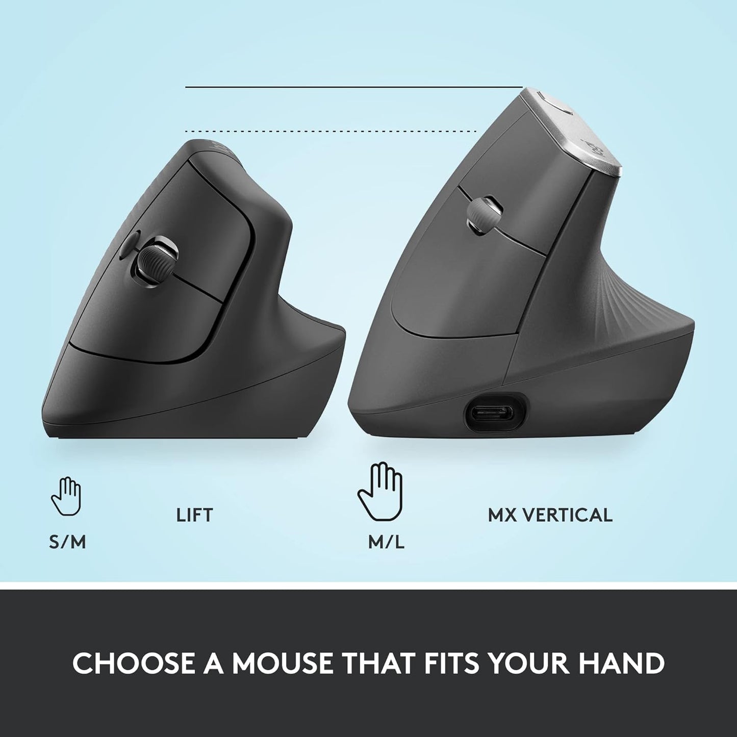 Logitech 910-006466 Lift Vertical Ergonomic Wireless Mouse