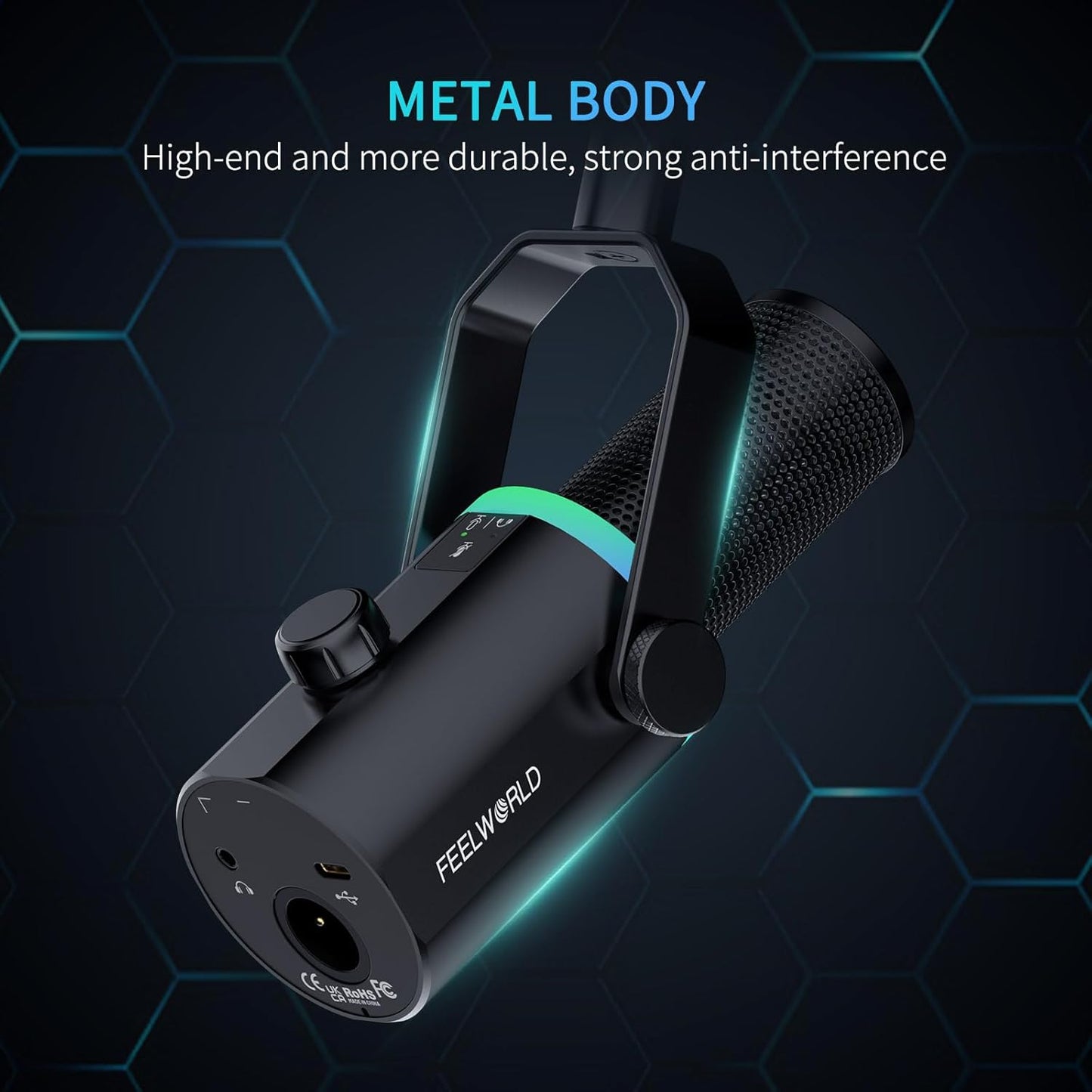 FEELWORLD PM1 XLR USB Dynamic Podcast Microphone