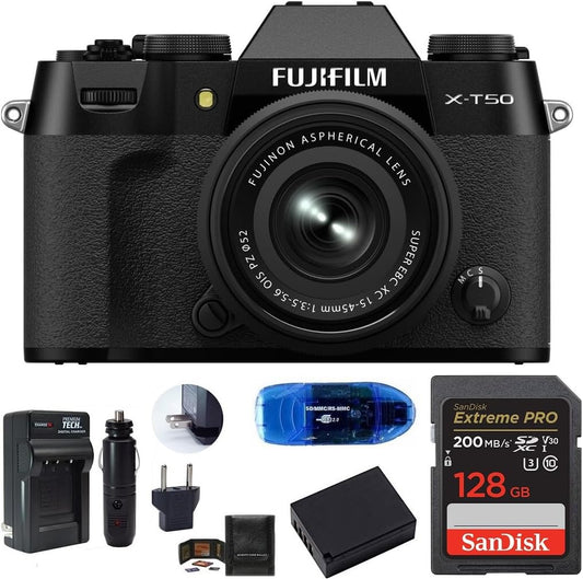 Fujifilm X-T50 15-45mm Lens Mirrorless Camera Bundle
