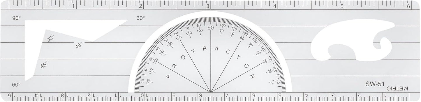 Westcott SW-51 6-Inch Protractor Ruler