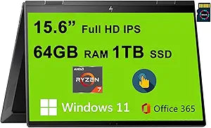 HP Envy X360 15 Ryzen 7 2-in-1 Laptop 64GB 1TB SSD