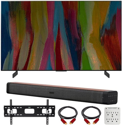 LG E2LGOLED55C2PUA 55" 4K Smart OLED TV Home Theater Bundle