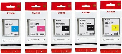 Canon PFI-120 Ink Tank Bundle Matte Black Cyan Magenta Yellow
