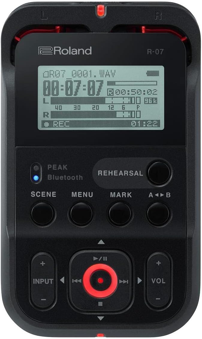 Roland R-07-BK High-Resolution Handheld Audio Recorder Black