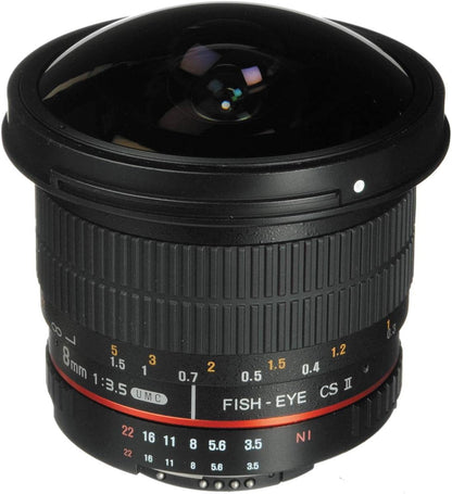 Rokinon HD8M-N 8mm f/3.5 HD Fisheye Lens