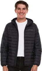 Spyder Packable Puffer Jacket Men's Lightweight Hooded Winter Coat