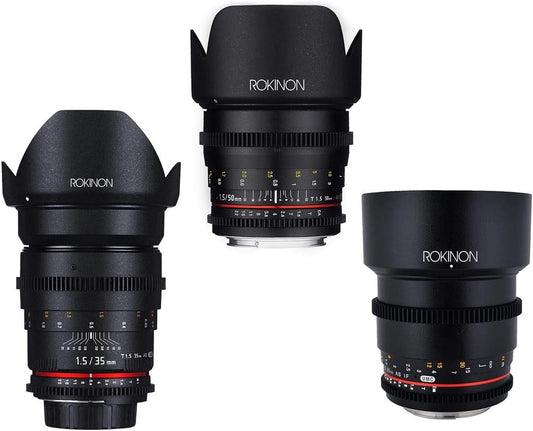 Rokinon Portrait Lens Bundle - 35mm, 50mm, 85mm - Canon