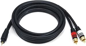 Monoprice 105606 Premium 2.5mm to 2RCA Stereo Cable 6ft