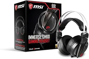 MSI Immerse GH60 GAMING Headset - Stainless Steel Hi-Res Audio Over-Ear
