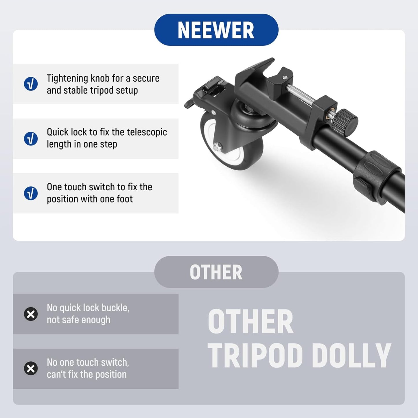 Neewer NW-600 Heavy Duty Tripod Dolly w/Wheels
