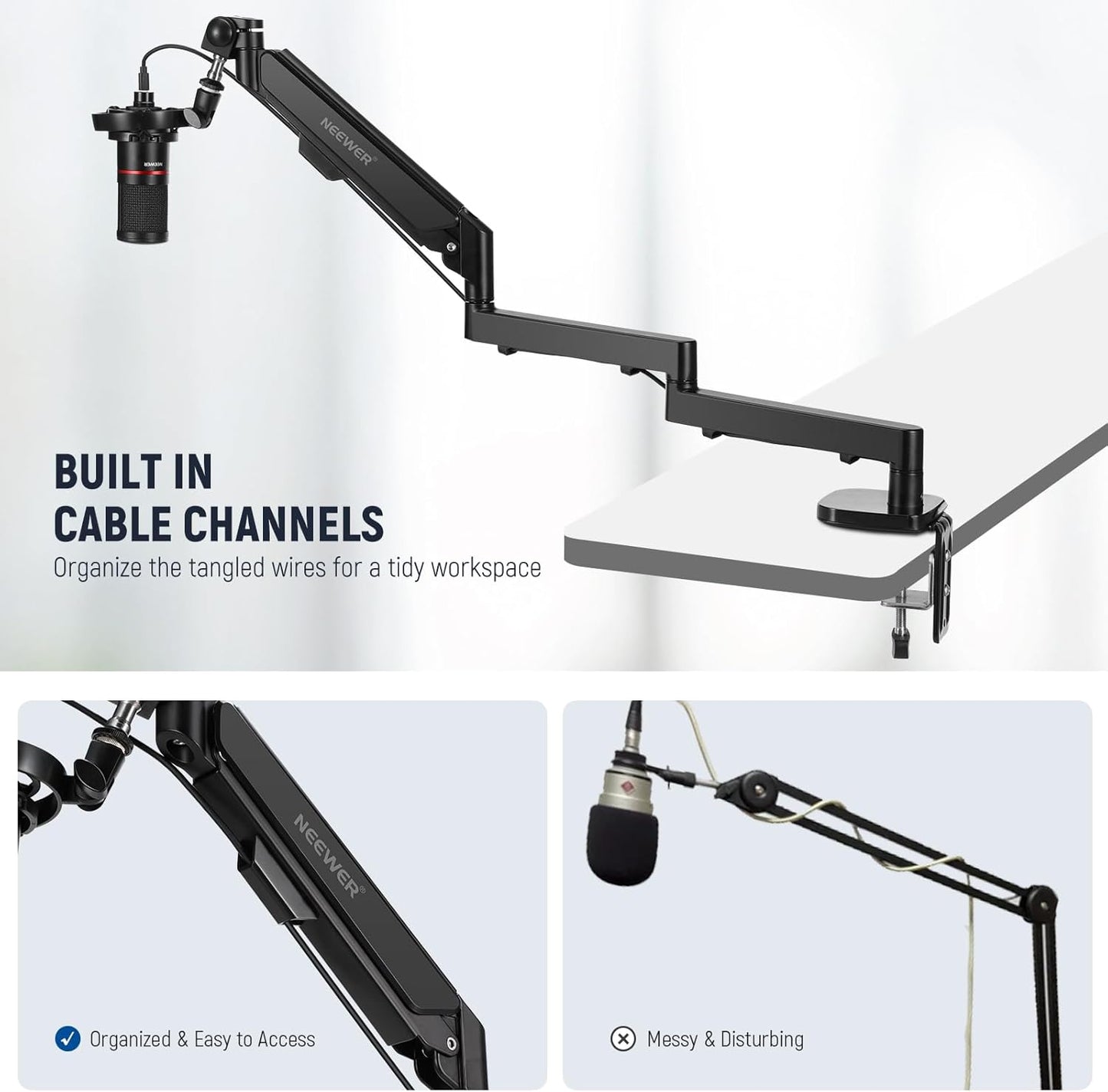 Neewer 21000051 Low Profile Microphone Boom Arm Stand