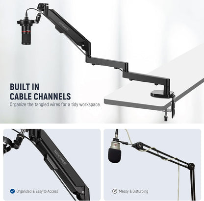 Neewer 21000051 Low Profile Microphone Boom Arm Stand