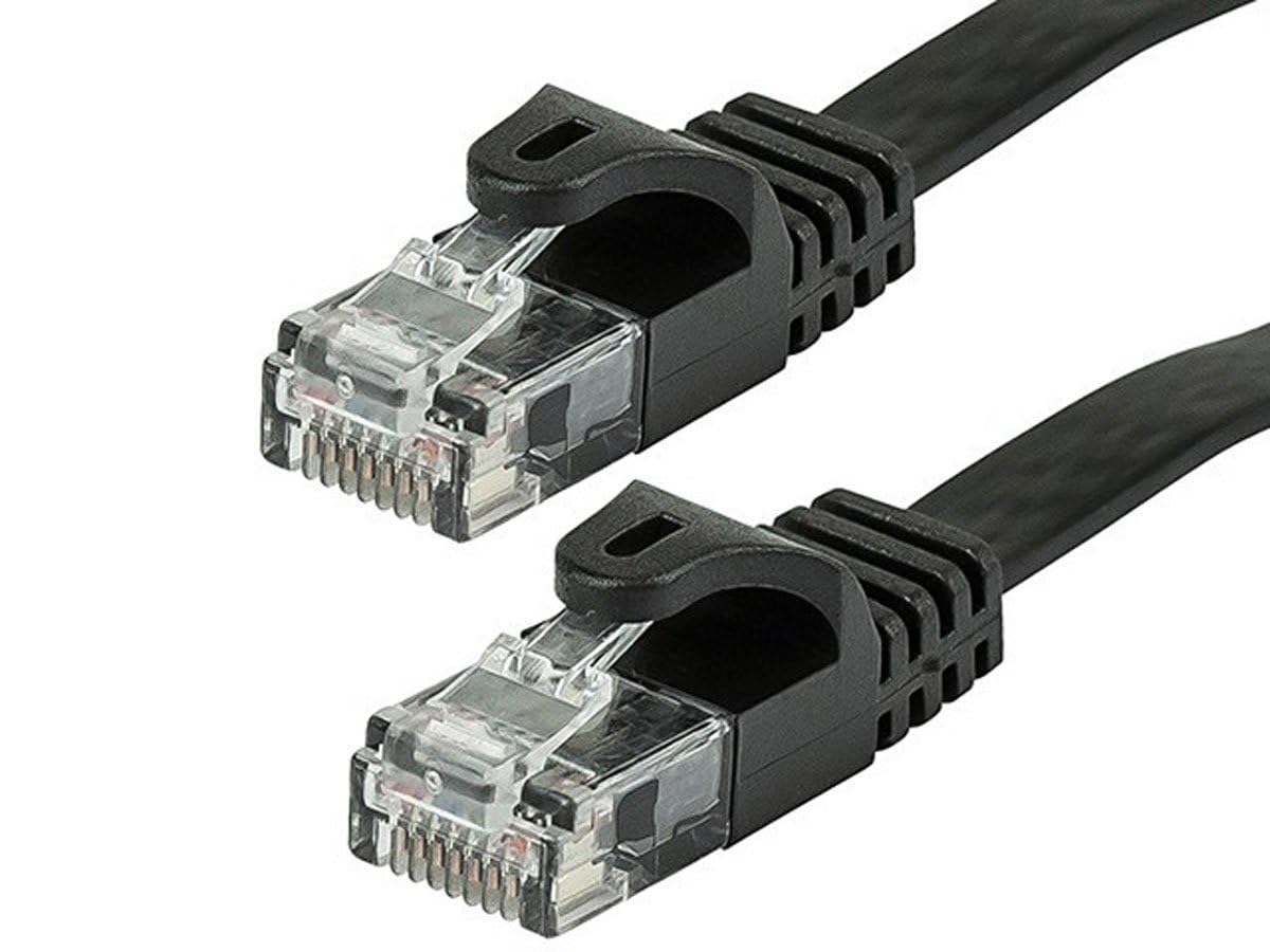 Monoprice 109550 10ft Cat5e Black Flat Ethernet Cable
