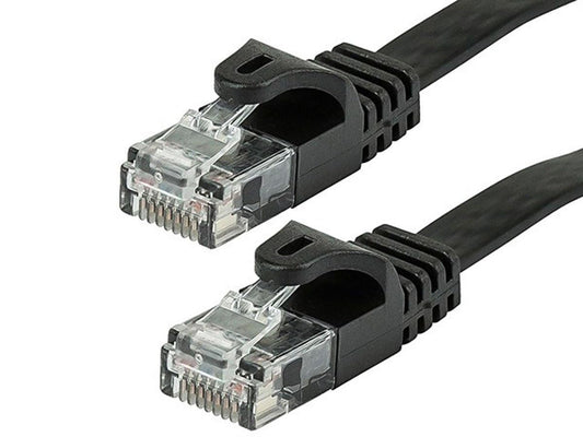 Monoprice 109550 10ft Cat5e Black Flat Ethernet Cable