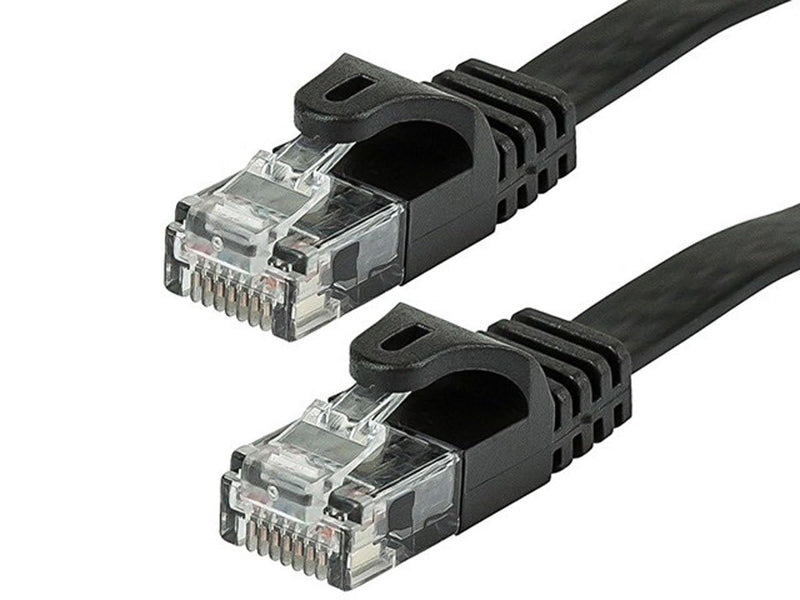 Monoprice 109550 10ft Cat5e Black Flat Ethernet Cable — main product image