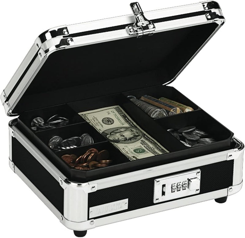 Vaultz VZ01002 Black Combination Locking Cash Box — main product image
