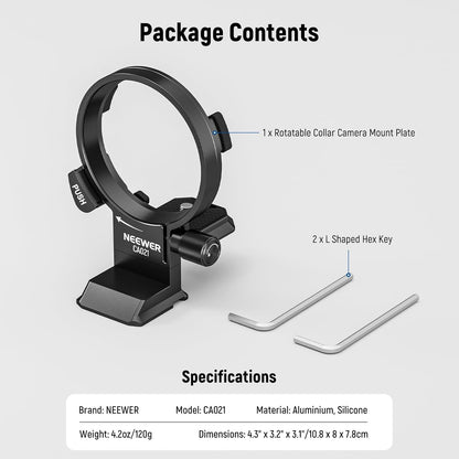Neewer CA021 Camera Lens Collar Mount for Sony Alpha
