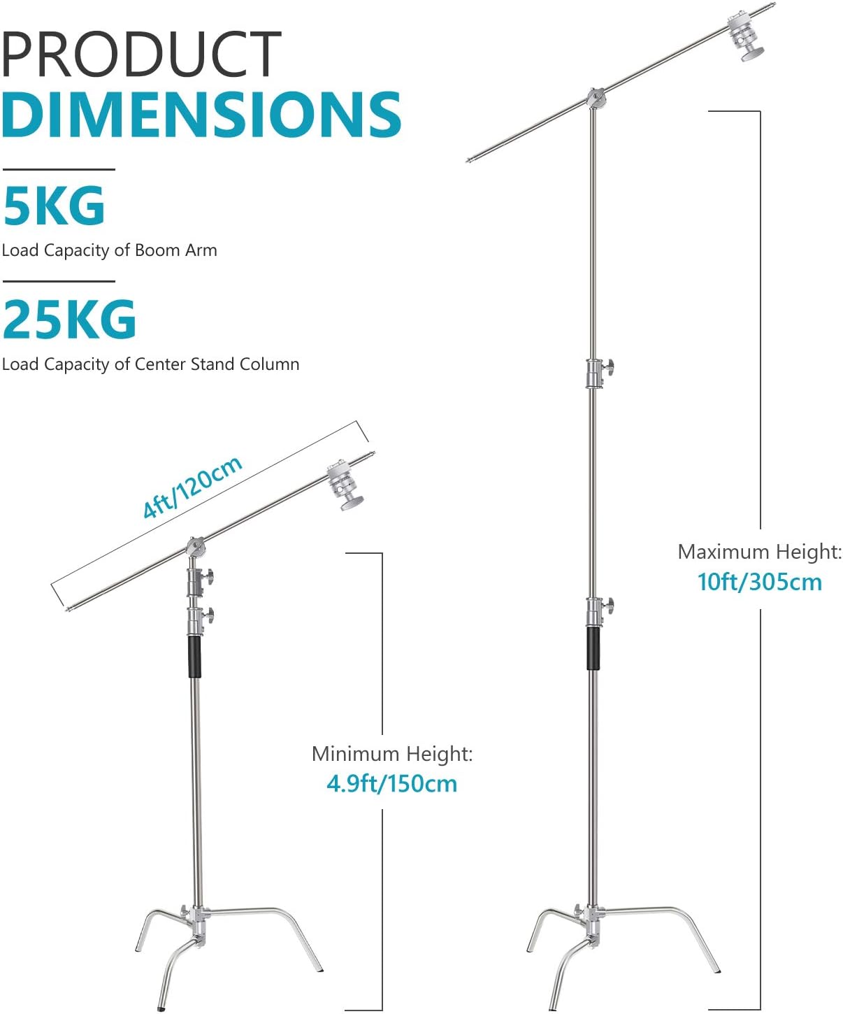 Neewer ST-C-CB 10ft C-Stand Light Stand Boom Arm Kit