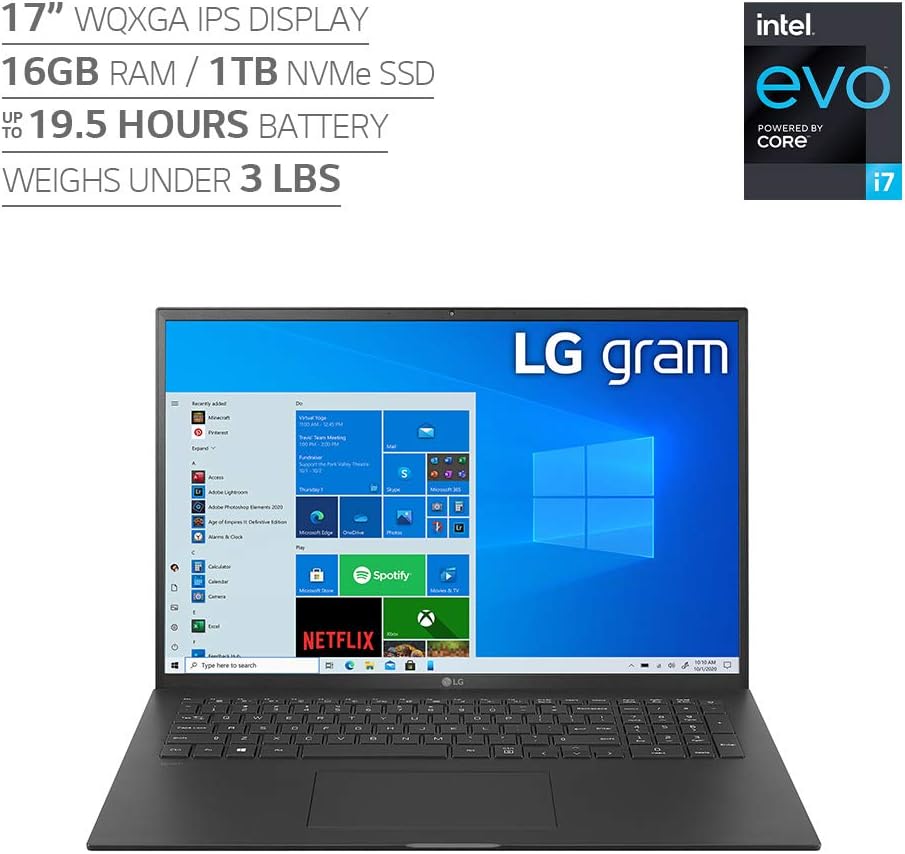 LG 17Z90P-K.AAB8U1 Gram 17" Laptop Ultra 7 2TB SSD