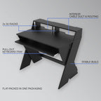 Glorious AMS-SOUND-DESK-COM-BLK Sound Desk Compact Studio Workstation - Black