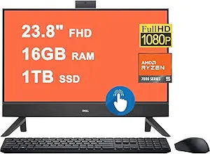 Dell Inspiron 5415 24" AIO Ryzen 5 7530U 16GB 1TB SSD FHD Touchscreen