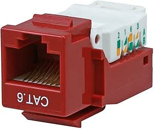 Monoprice 101043 Cat6 RJ-45 Toolless Keystone Jack - Red — main product image