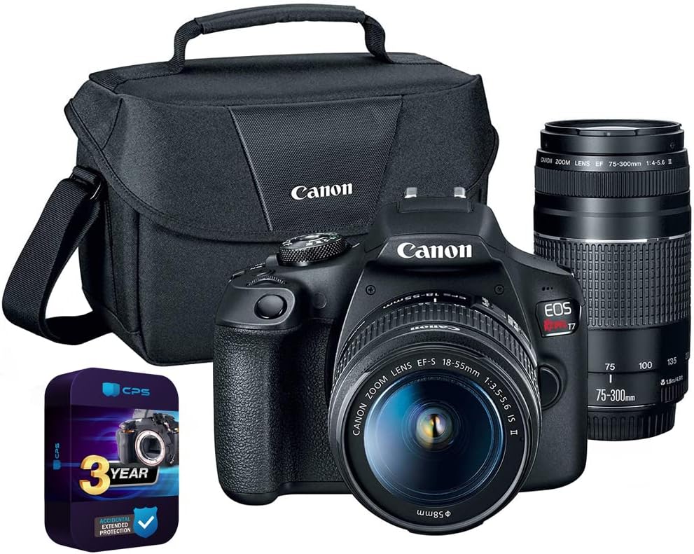 Canon E93CNEOSRT7 Rebel T7 DSLR Double Zoom Kit + CPS