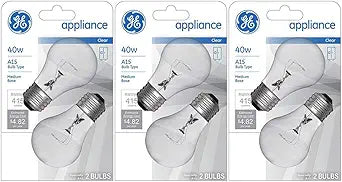 GE 40W A15 Appliance Light Bulbs 3-Pack