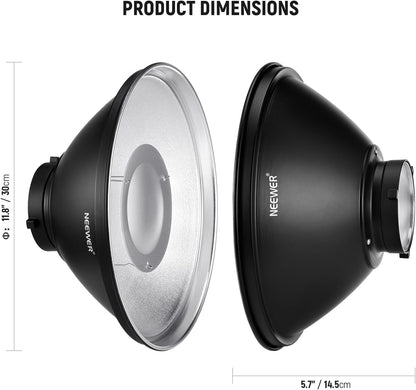 Neewer 10102504 12" Bowens Mount Beauty Dish Kit