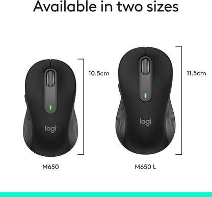Logitech 910-006265 Signature M650L Wireless Mouse - Large, Black