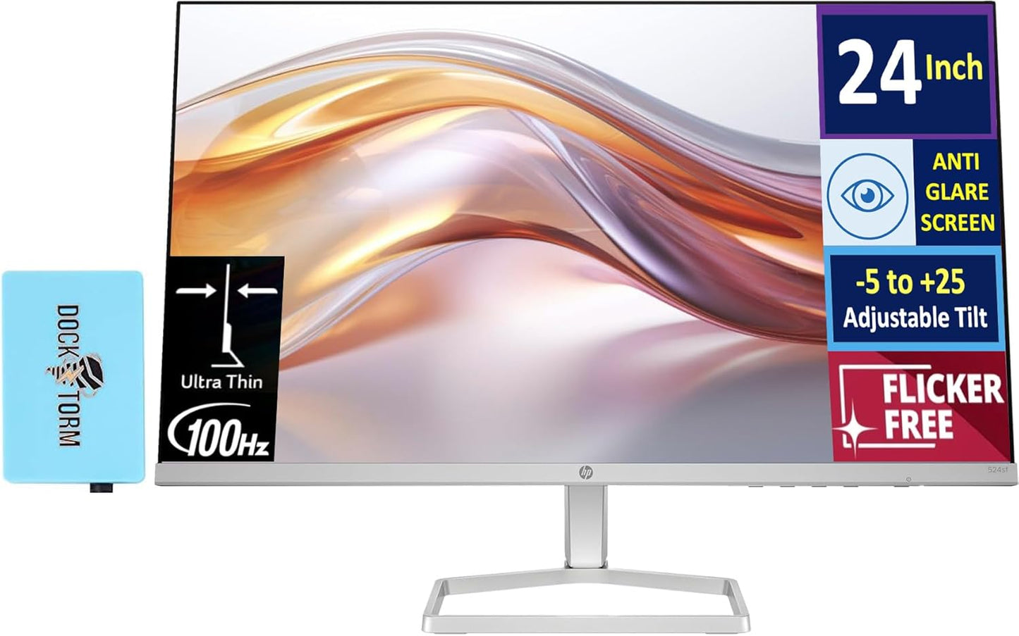 HP 24" IPS FHD 100Hz Monitor with Docztorm Hub